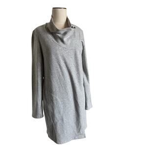 J. Jill Pure Jill Cardigan Womens S Button Neck Open Front Drape Heather Pockets